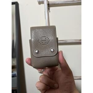 Hermes Gray Pebbled Leather Cigarette Case Holder
